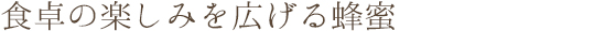 食卓の楽しみを広げる蜂蜜