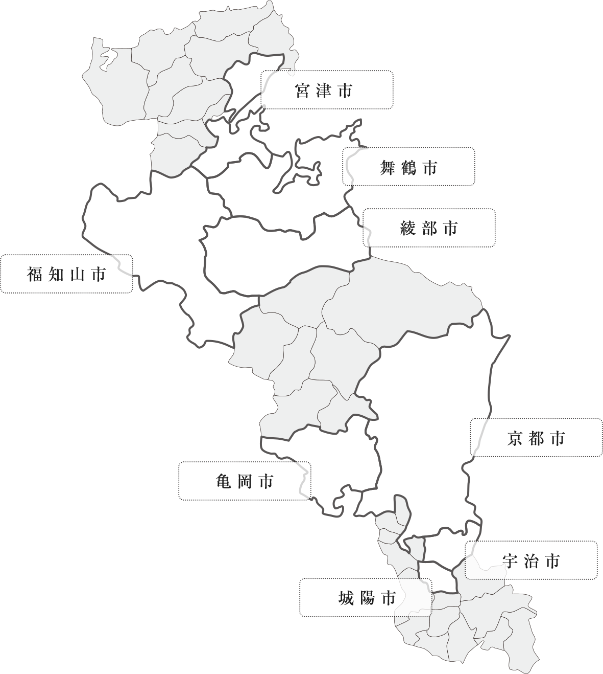 画像：京都府下の地図