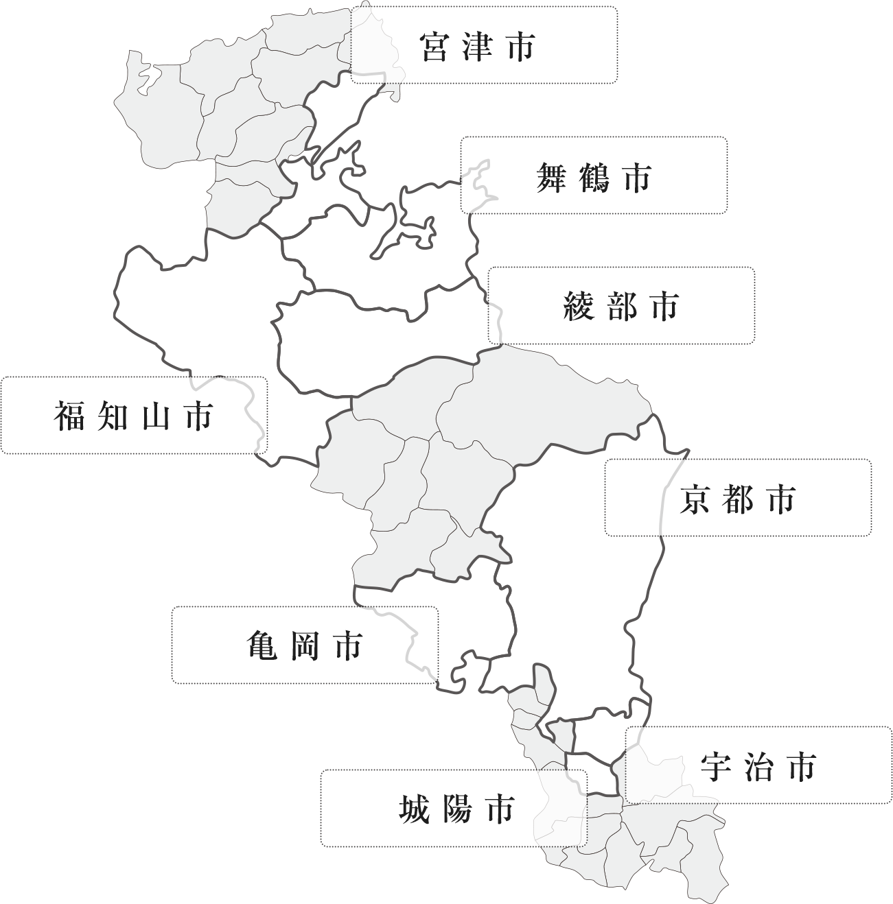 画像：京都府下の地図